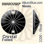 Swarovski Rivoli Sew-on Stone (3200) 16mm - Clear Crystal With Platinum Foiling