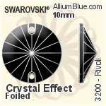 Swarovski Rivoli Sew-on Stone (3200) 12mm - Crystal Effect With Platinum Foiling