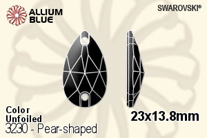 スワロフスキー Pear-shaped ソーオンストーン (3230) 23x13.8mm - カラー 裏面にホイル無し