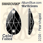 施華洛世奇 梨形 手縫石 (3230) 28x17mm - 白色（半塗層） 白金水銀底