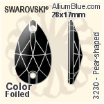 施华洛世奇 梨形 手缝石 (3230) 12x7mm - 颜色（半涂层） 白金水银底