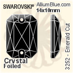 Swarovski Emerald Cut Sew-on Stone (3252) 14x10mm - Color With Platinum Foiling