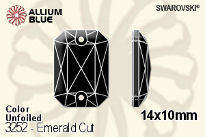 Swarovski Emerald Cut Sew-on Stone (3252) 14x10mm - Color Unfoiled