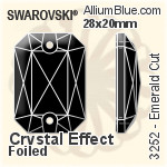 スワロフスキー Emerald カット ソーオンストーン (3252) 28x20mm - クリスタル エフェクト 裏面プラチナフォイル