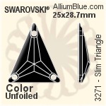 Swarovski Slim Triangle Sew-on Stone (3271) 18x21.1mm - Clear Crystal With Platinum Foiling