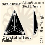 施华洛世奇 Slim Triangle 手缝石 (3271) 18x21.1mm - 透明白色 白金水银底