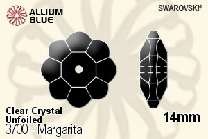 施華洛世奇 Margarita 手縫石 (3700) 14mm - 透明白色 無水銀底