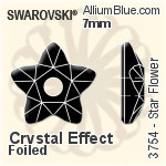 スワロフスキー Star Flower ソーオンストーン (3754) 5mm - カラー 裏面プラチナフォイル