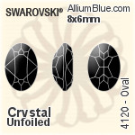 Swarovski Oval Fancy Stone (4120) 8x6mm - Color (Half Coated) Unfoiled