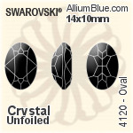 施華洛世奇 橢圓形 花式石 (4120) 8x6mm - 顏色（半塗層） 無水銀底
