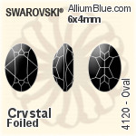 施华洛世奇 椭圆形 花式石 (4120) 6x4mm - 透明白色 白金水银底