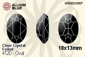 Swarovski Oval Fancy Stone (4120) 18x13mm - Clear Crystal With Platinum Foiling