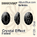 Swarovski Oval Fancy Stone (4120) 6x4mm - Crystal Effect With Platinum Foiling