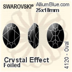 施華洛世奇 橢圓形 花式石 (4120) 18x13mm - 顏色 無水銀底