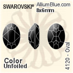施華洛世奇 橢圓形 花式石 (4120) 8x6mm - 顏色 無水銀底