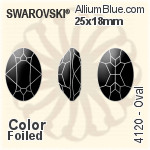 施華洛世奇 橢圓形 花式石 (4120) 4x2.7mm - 白色（半塗層） 白金水銀底