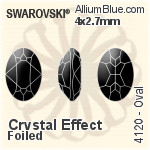 Swarovski Oval Fancy Stone (4120) 4x2.7mm - Crystal Effect With Platinum Foiling