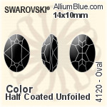施華洛世奇 橢圓形 花式石 (4120) 14x10mm - 顏色（半塗層） 無水銀底