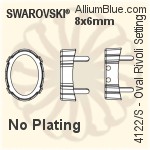 Swarovski Oval Rivoli Settings (4122/S) 8x6mm - No Plating