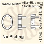 スワロフスキー Oval リボリファンシーストーン石座 (4122/S) 14x10.5mm - メッキなし