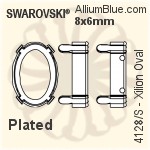 Swarovski Xilion Oval Settings (4128/S) 8x6mm - Plated