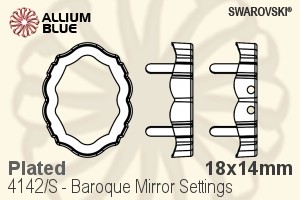 Swarovski Baroque Mirror Settings (4142/S) 18x14mm - Plated