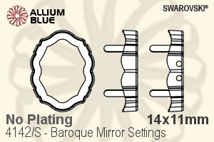 スワロフスキー Baroque Mirrorファンシーストーン石座 (4142/S) 14x11mm - メッキなし