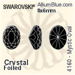 スワロフスキー Mystic Oval ファンシーストーン (4160) 10x8mm - クリスタル エフェクト 裏面プラチナフォイル