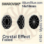 Swarovski Mystic Oval Fancy Stone (4160) 10x8mm - Clear Crystal With Platinum Foiling