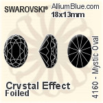 スワロフスキー Mystic Oval ファンシーストーン (4160) 18x13mm - カラー（ハーフ　コーティング） 裏面プラチナフォイル