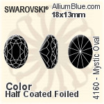 Swarovski Mystic Oval Fancy Stone (4160) 18x13mm - Color (Half Coated) With Platinum Foiling
