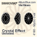 Swarovski Mystic Oval Fancy Stone (4160) 14x10mm - Crystal Effect With Platinum Foiling