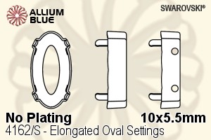 Swarovski Elongated Oval Settings (4162/S) 10x5.5mm - No Plating