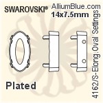 施華洛世奇 Elongated 橢圓形花式石爪托 (4162/S) 10x5.5mm - 無鍍層