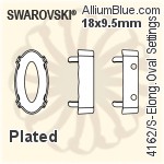 施華洛世奇 Elongated 橢圓形花式石爪托 (4162/S) 18x9.5mm - 無鍍層