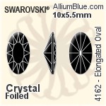 スワロフスキー Elongated Oval ファンシーストーン (4162) 14x7.5mm - クリスタル 裏面プラチナフォイル