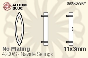 Swarovski Navette Settings (4200/S) 11x3mm - No Plating