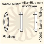 Swarovski Navette Settings (4200/S) 35x9.5mm - Plated