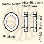 Swarovski Pure Leaf Settings (4224/S) 10x8mm - Plated