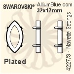 施華洛世奇 馬眼形花式石爪托 (4227/S) 32x17mm - 鍍面