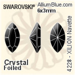 スワロフスキー Square ラインストーン ホットフィックス (2400) 4mm - カラー（ハーフ　コーティング） 裏面アルミニウムフォイル