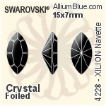 施華洛世奇XILION施亮馬眼形 花式石 (4228) 15x7mm - 透明白色 白金水銀底