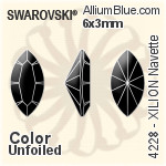 施華洛世奇XILION施亮馬眼形 花式石 (4228) 6x3mm - 顏色 無水銀底