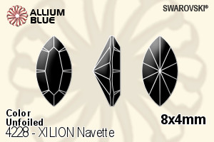 Swarovski XILION Navette Fancy Stone (4228) 8x4mm - Color Unfoiled