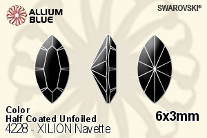 Swarovski XILION Navette Fancy Stone (4228) 6x3mm - Color (Half Coated) Unfoiled
