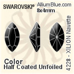 施華洛世奇XILION施亮馬眼形 花式石 (4228) 8x4mm - 顏色（半塗層） 無水銀底