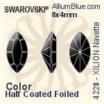 施華洛世奇XILION施亮馬眼形 花式石 (4228) 8x4mm - 顏色（半塗層） 白金水銀底