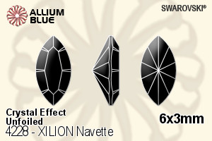 Swarovski XILION Navette Fancy Stone (4228) 6x3mm - Crystal Effect Unfoiled