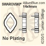 Swarovski Lemon Settings (4230/S) 14x9mm - No Plating