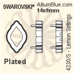 Swarovski Lemon Settings (4230/S) 19x12mm - Plated